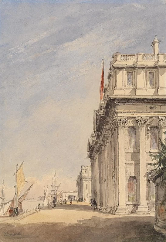 La facciata del Royal Naval College, Greenwich - Yale Center for British Art, New Haven